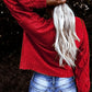 Red Textured Chunky Knit