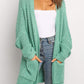 Green Loose Knit Open Front Cardigan