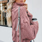 Pink Cable Knit Turtleneck
